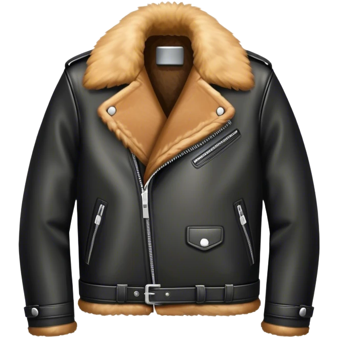 A faux fur leather jacket emoji