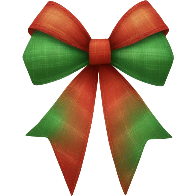 plaided bow with christmas colours emoji