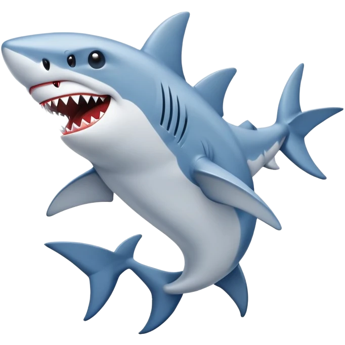 Dancing shark wearing blue shoes emoji