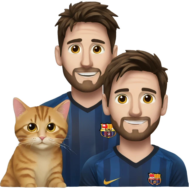 Messi and cat emoji