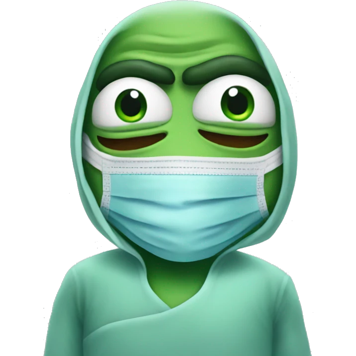 Pepe wearing surgery suit emoji