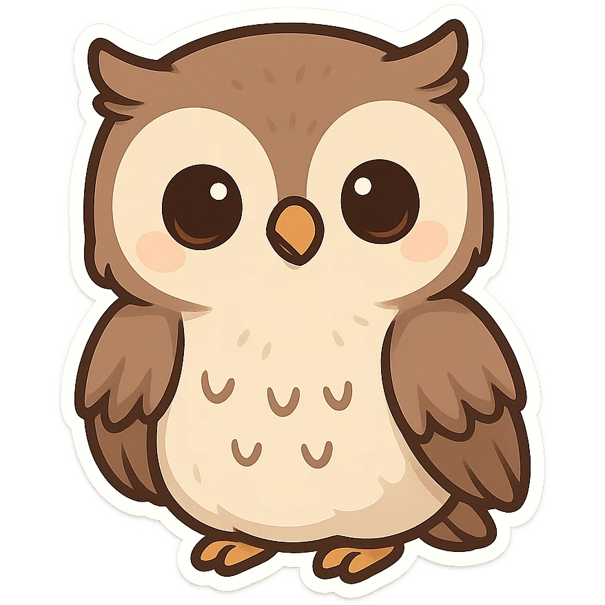 一只可爱的猫头鹰 emoji