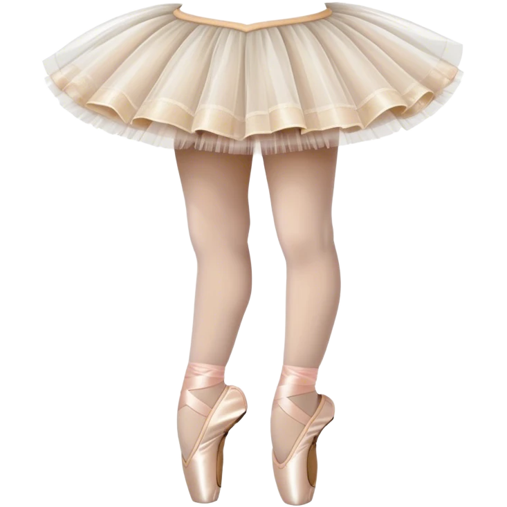 Humanless emoji for Ballet: close-up of key ballet attributes like a pair of pointe shoes, a tutu, and a ballet barre. The icon should capture the elegance and precision of ballet, with a focus on these iconic elements. Transparent background. emoji