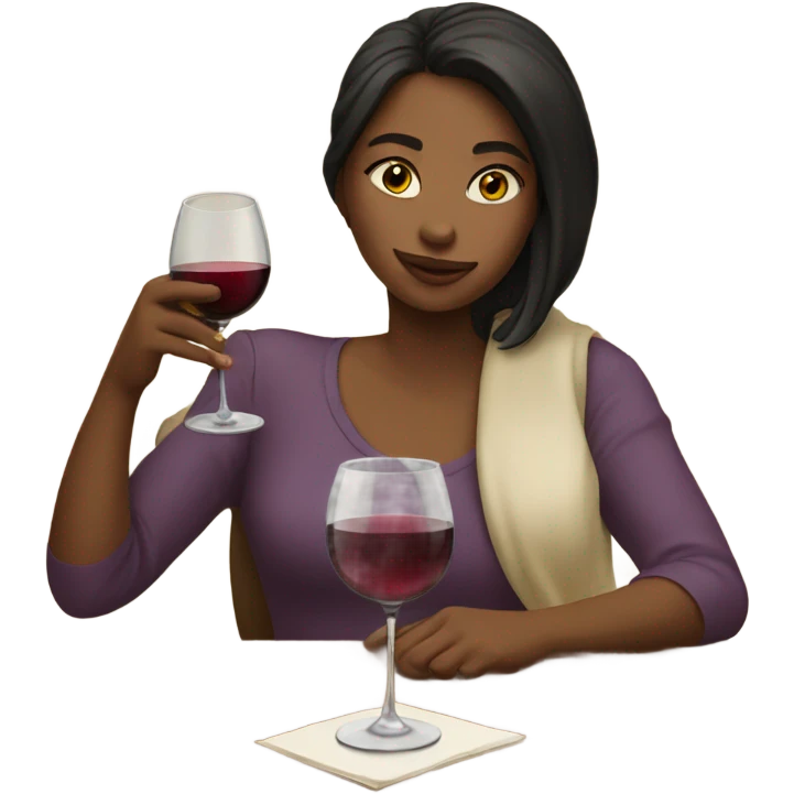 Girl sipping wine emoji
