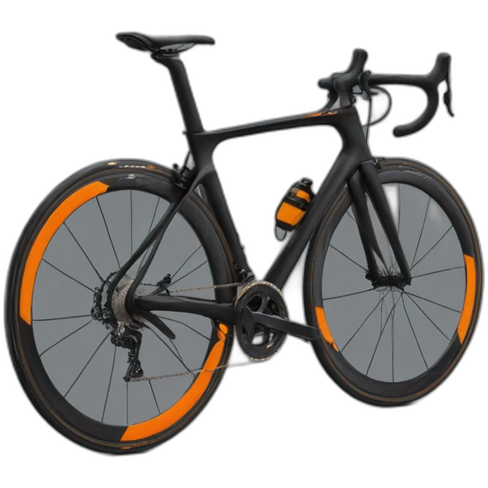 Bicicleta Giant tcr negra con logotipo naranja emoji