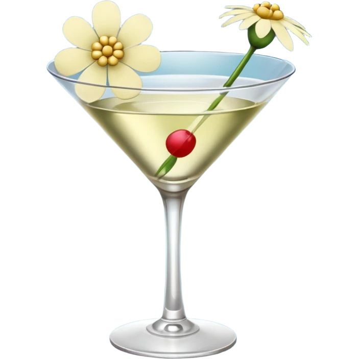 Martini with flower  emoji