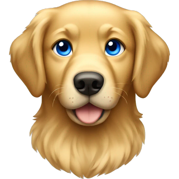 golden retriever basketball player with blue eyes emoji