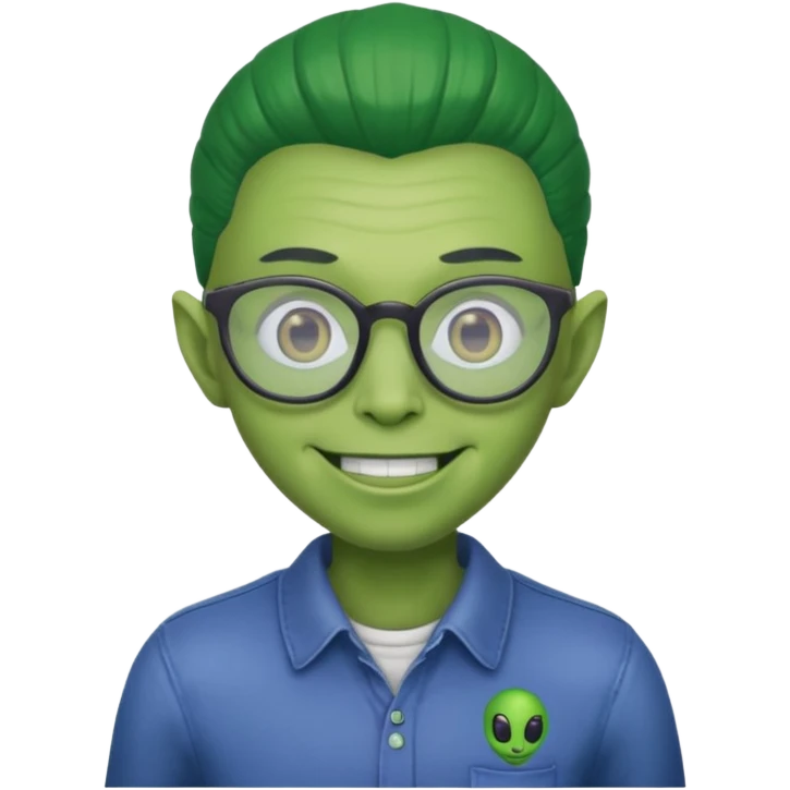 allien with glasses and shirt emoji