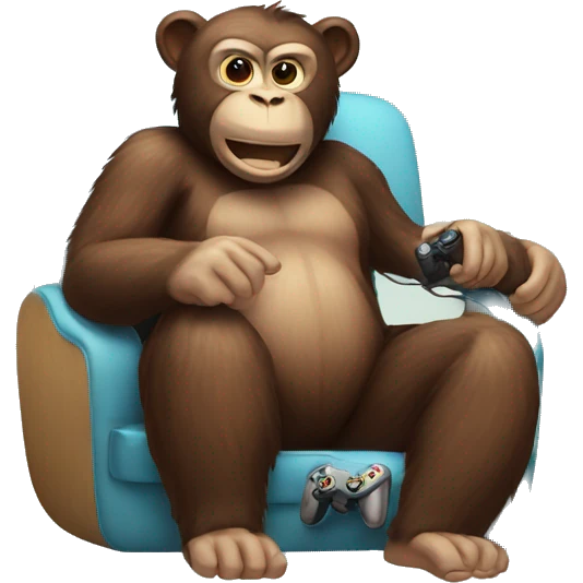 A monkey and a bear playing video games emoji