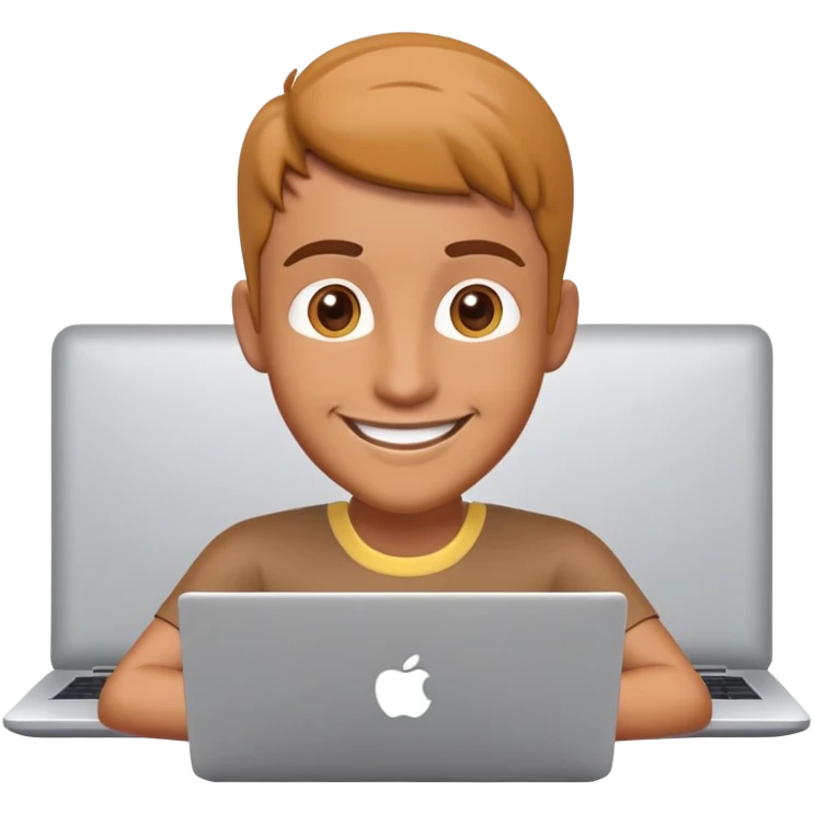 Online course, laptop screen with a person emerging teaching something. Lesson, video course, semi 3D emoji style emoji