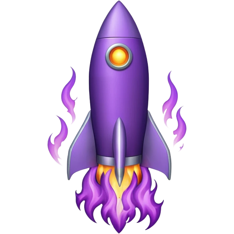 purple rocket purple flame emoji