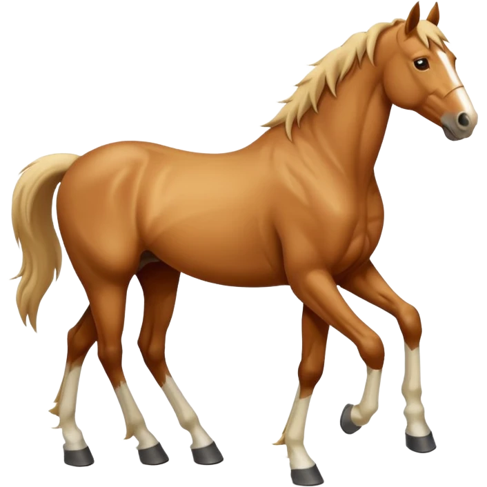конь идет по белой тропинке emoji