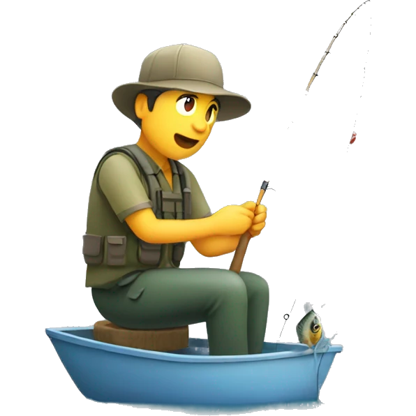 A person fishing for carp emoji