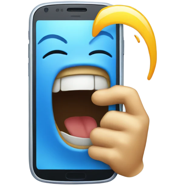 Smartphone BLUE laughing emoji