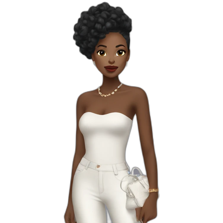 Beautiful Black women fashion week emoji