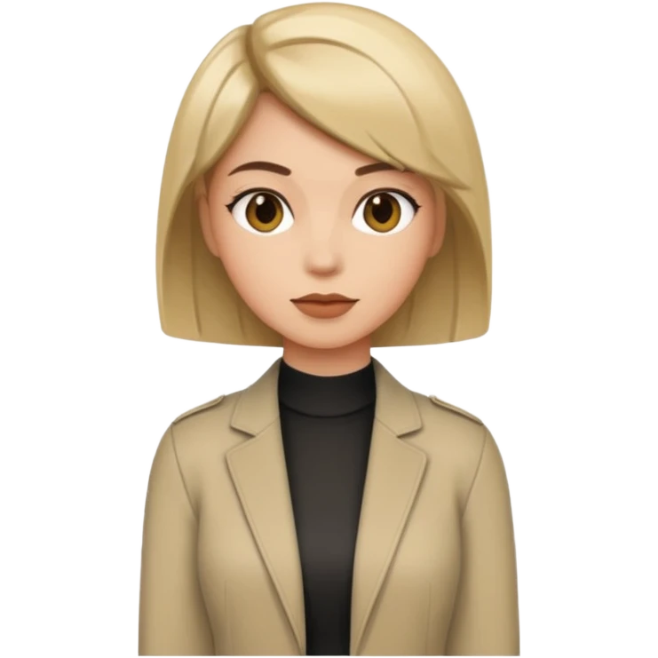 a face of a woman with a good haircut and good outfit emoji
