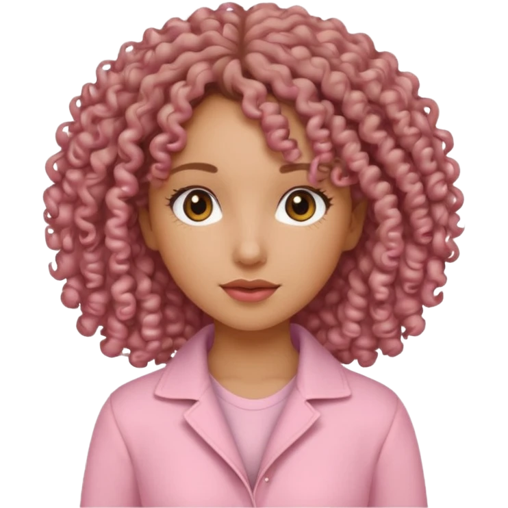 curly hair yoga girl light pink clothes  emoji