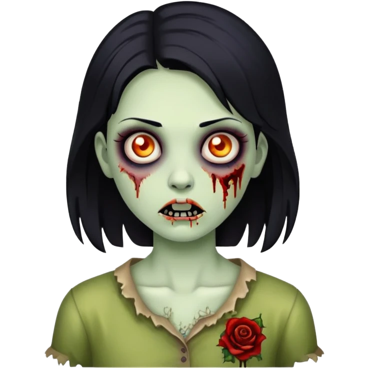 girl zombie with black hair  emoji