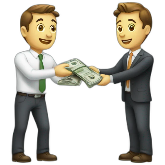 investor handing money emoji