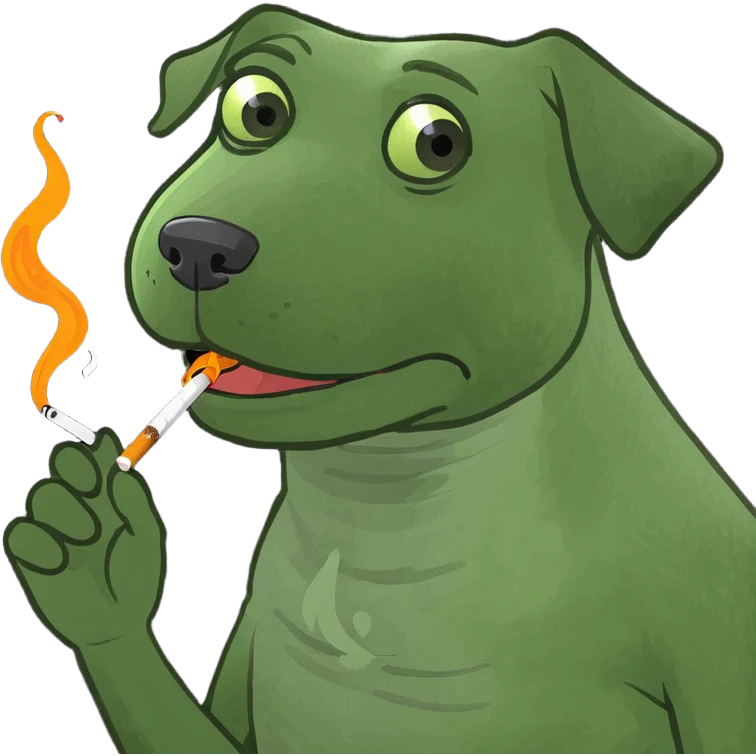 Dog smoking  emoji