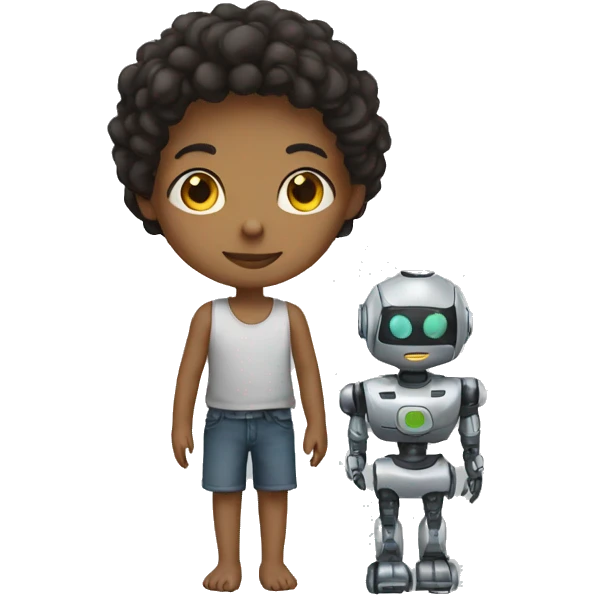 a human mix with a robot emoji