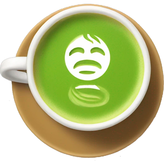 Matcha latte in robin cup emoji