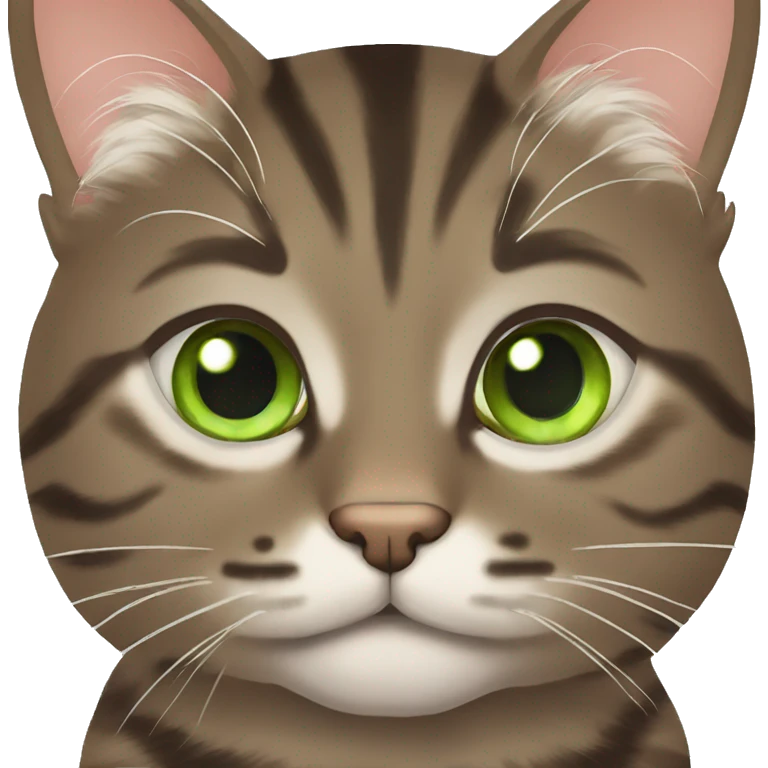 Chunky Brown tabby with green eyes  emoji