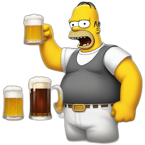 koba la d et Homer Simpson boivent un biere emoji