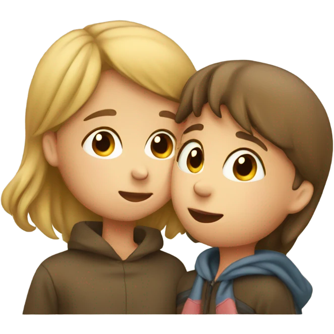 girl kissing face of boy emoji