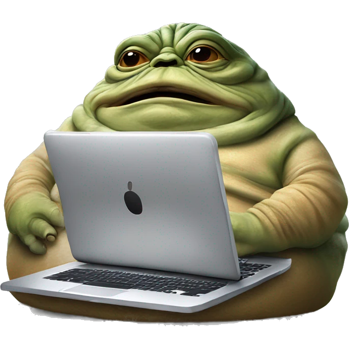 Jabba the Hutt from Star Wars with a laptop emoji
