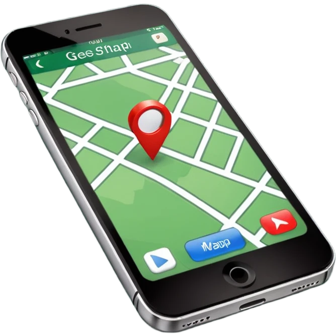 dark green geotag pointing to map on dark green iphone display emoji