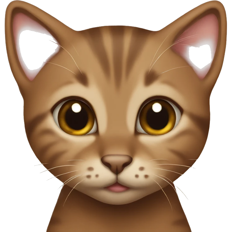 Brown small kitten with brown eyes giving a kiss emoji