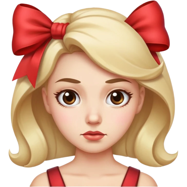 side eye with raised eyebrows and a bow  emoji