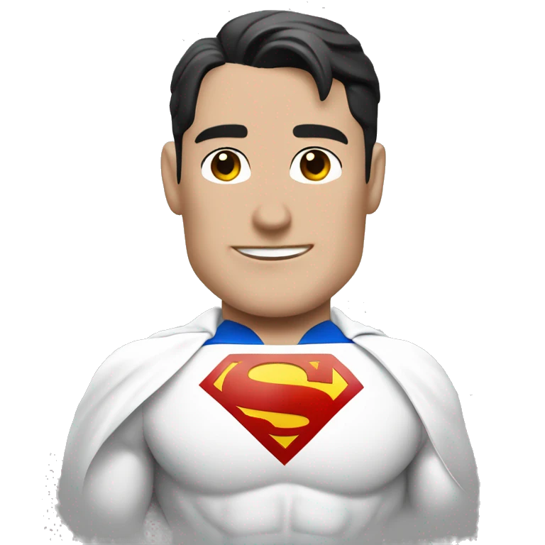 White suit superman with chest letter "U" emoji