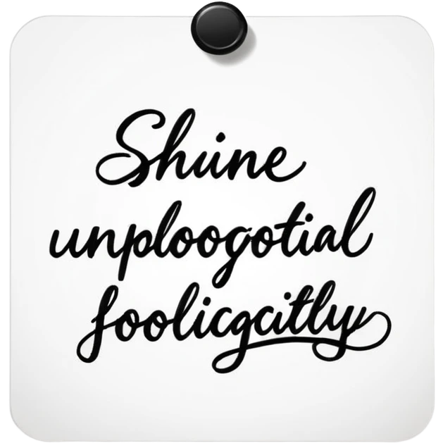 handwritten note "shine unapologetically" elegant style emoji
