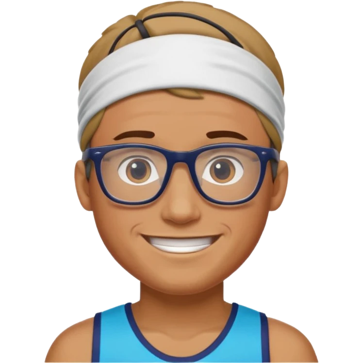 guy with headband and glassess athlete emoji