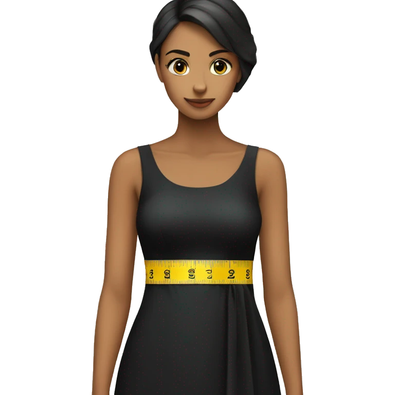 a black dress with a measuring tape wrapped around it emoji