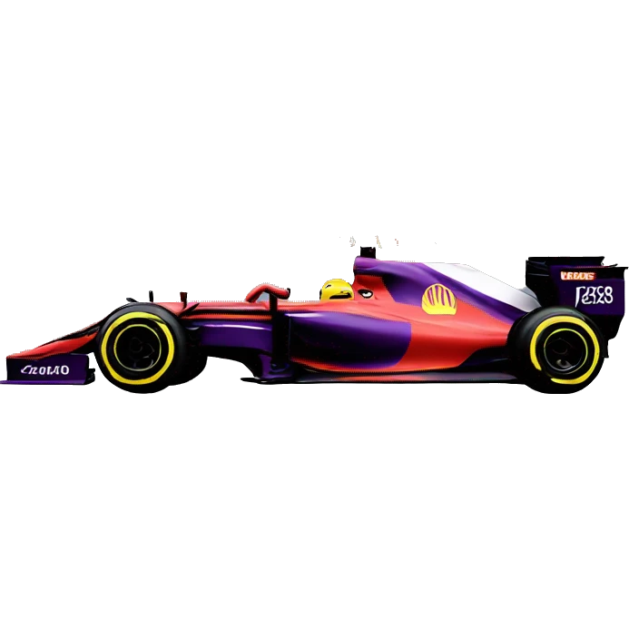 f1 car with fireworks emoji