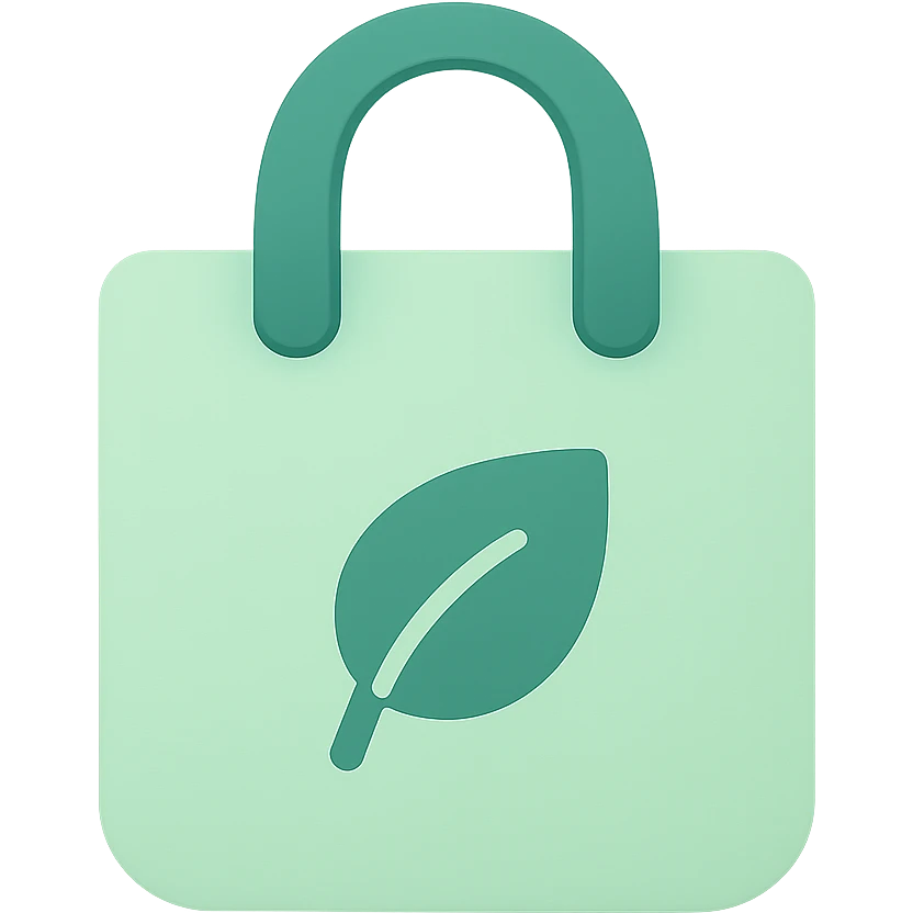 reusable bag, flat color icon style, simple and modern emoji