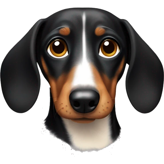 Black tan sad dachshund emoji