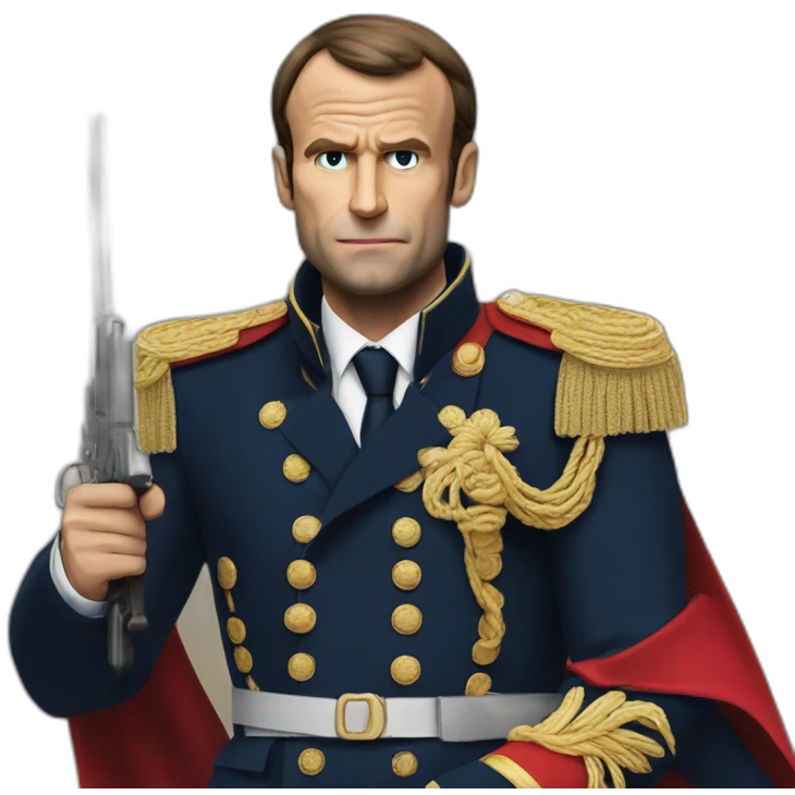 macron qui tient une arme emoji