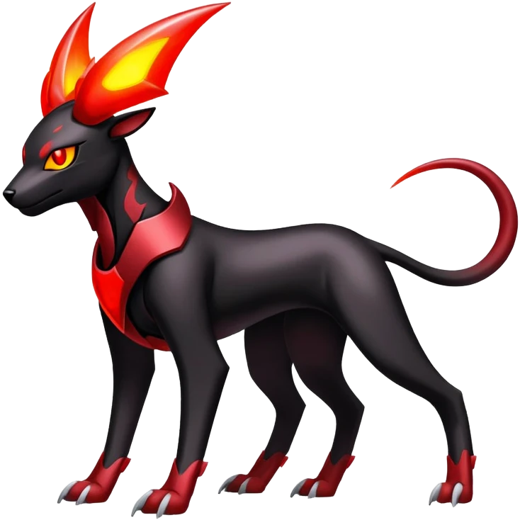 Shiny Gothic Exotic Futuristic Houndoom-Genesect-Torracat-Pokémon-Fakémon-hybrid-creature emoji