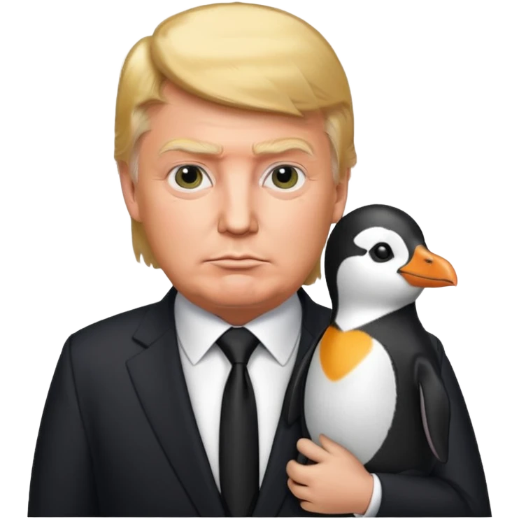 trump 抱企鹅 emoji