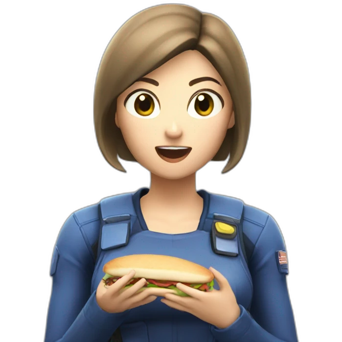 Jill valentine eating a sandwich emoji