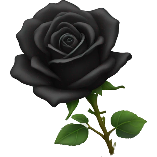 Black rose fully open emoji