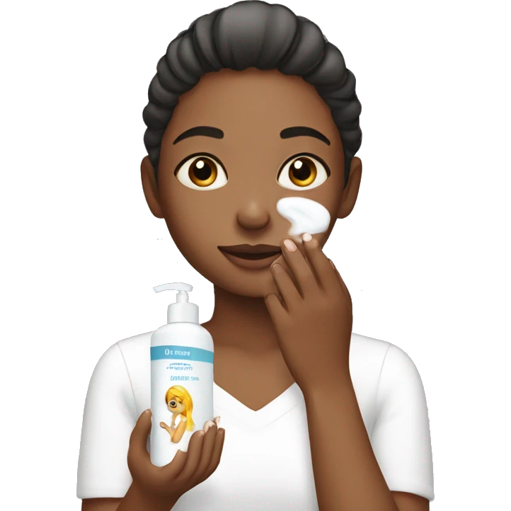 Girl applying moisturiser  emoji