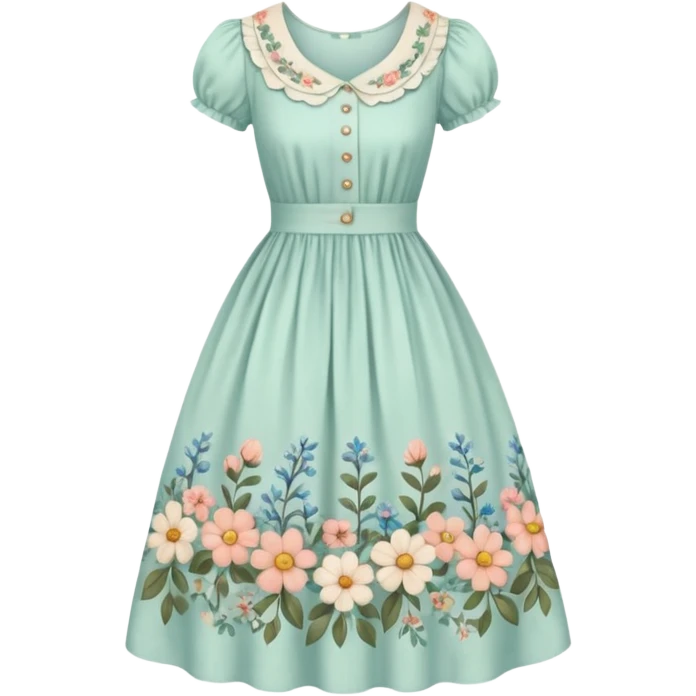 Cottagecore style ultra cute vintage material dress emoji