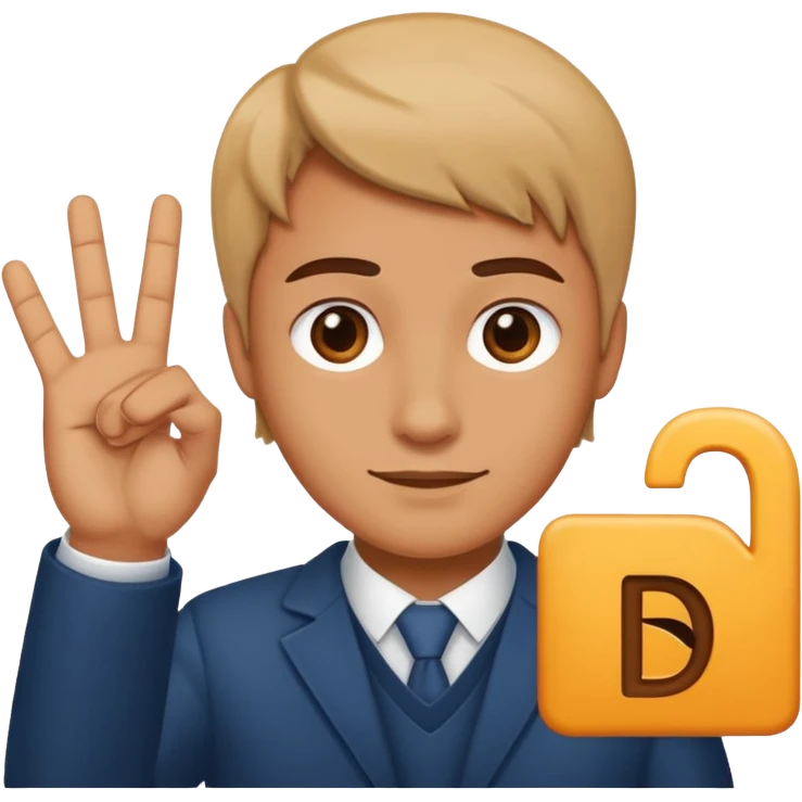 Hand emoji sign for letter D emoji