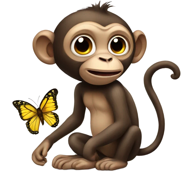 Monkey with butterfly  emoji