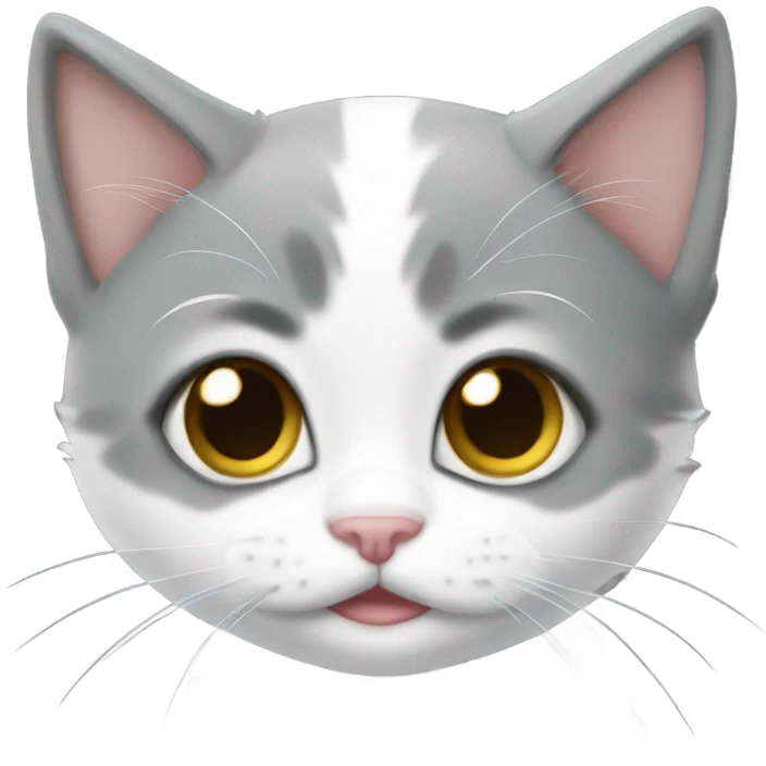 grey and white kitten emoji